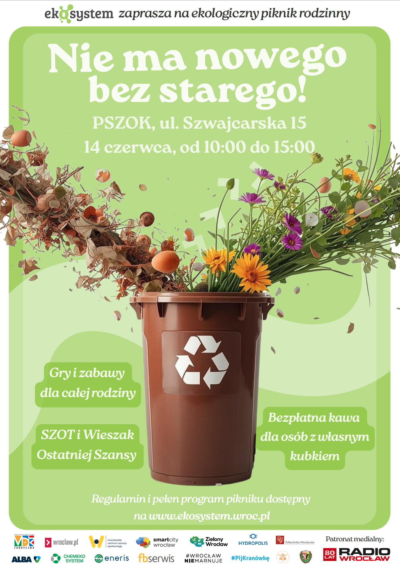 Ekologiczny piknik rodzinny – Nie ma nowego bez starego! PSZOK ul. Szwajcarska 15, 14 czerwca